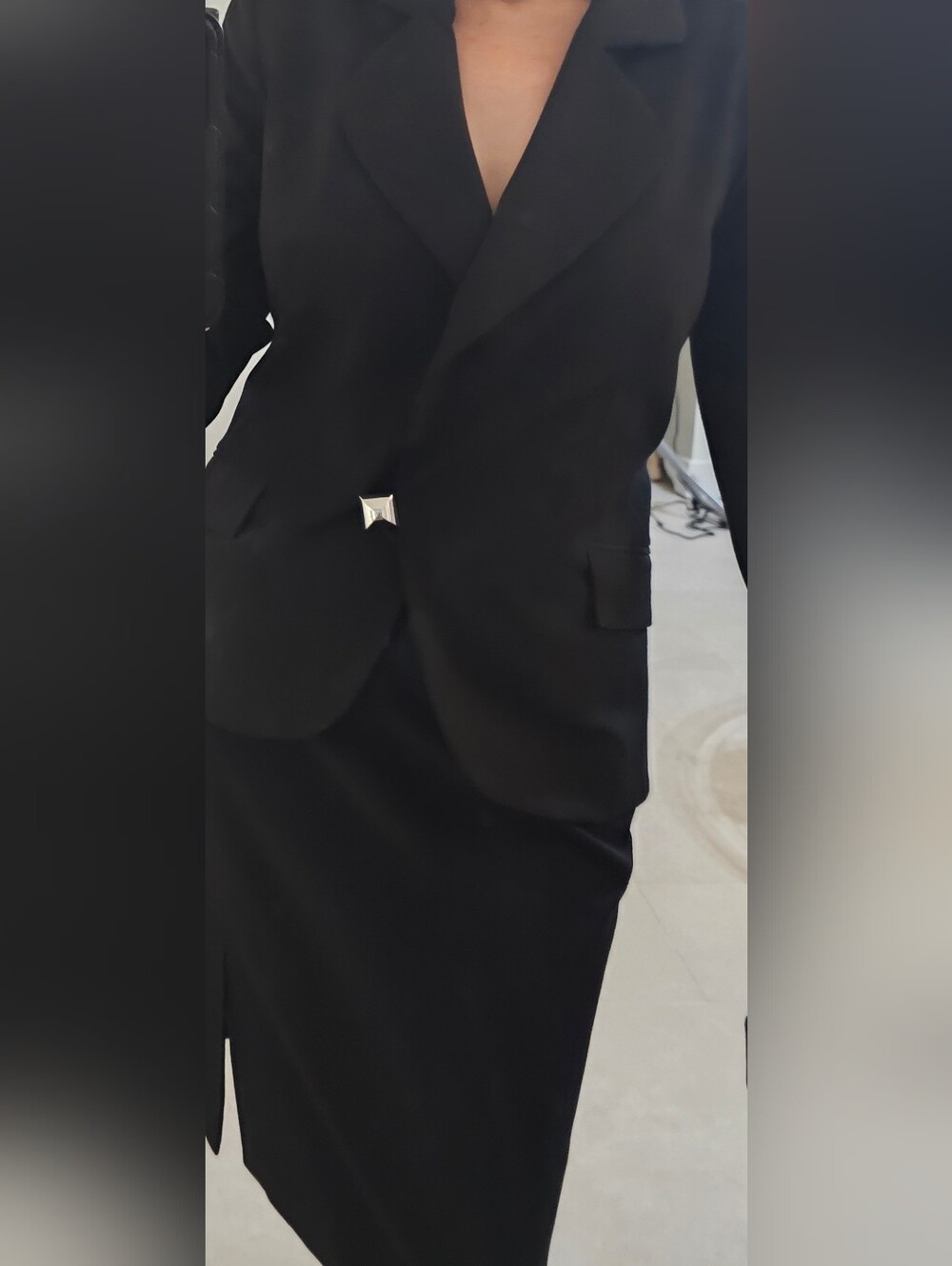 Karl Lagerfeld Black Single-Button Women's Blazer